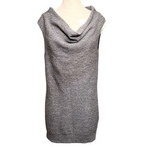 Ralph Lauren Rugby Sweater Dress Womens Medium‎ Gray Alpaca Wool Cowl Neck Tunic